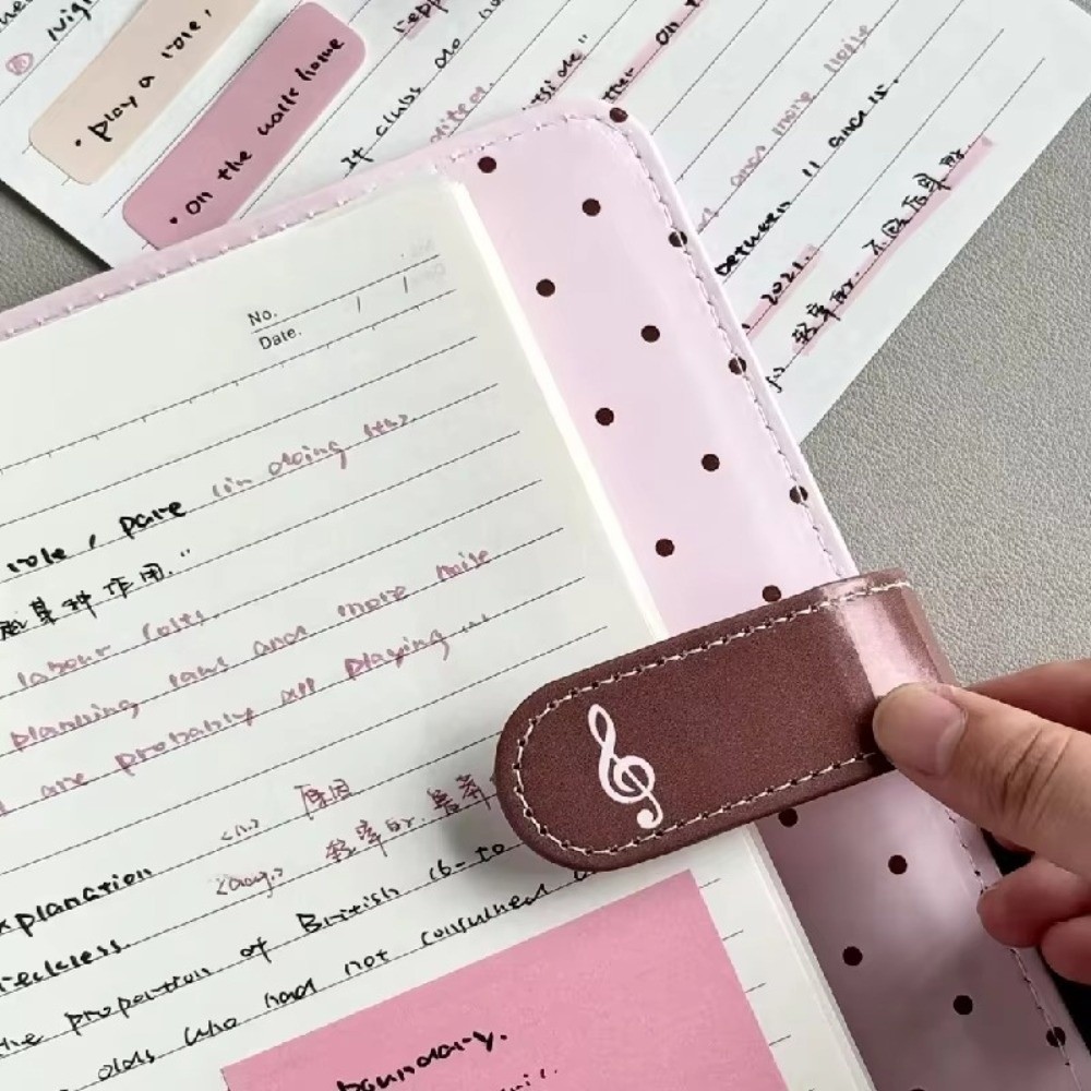 Notebook Dotted A5 - สมุดโน้ตปกเปียโนลายจุด ทำจากหนัง PU แบบห่วง สำหรับใส่โฟโต้การ์ดไอดอล Kpop
