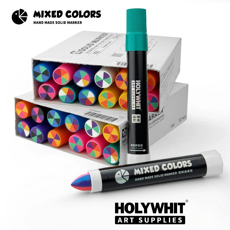 Whiteboard Marker Set - ปากกามาร์กเกอร์กันน้ำชนิดน้ำมัน 1 ชิ้น สีรุ้ง สำหรับงานศิลปะ งานฝีมือ