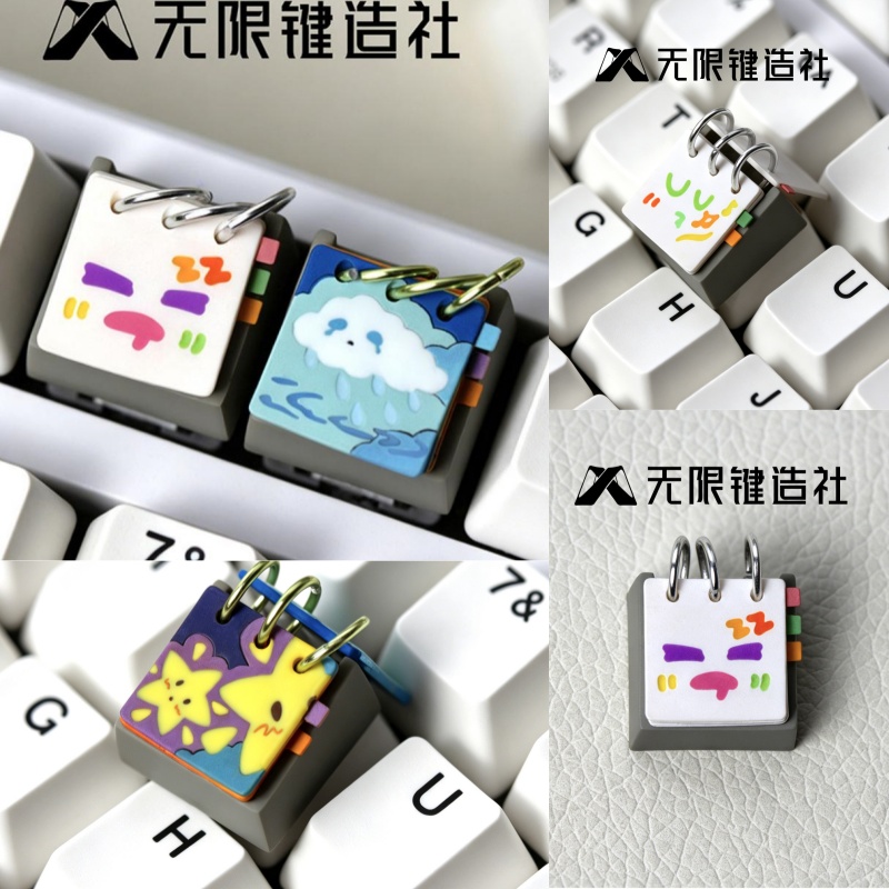 Ideal Stationery & Office Supply - คีย์แคปเรซิ่นลายปฏิทินน่ารัก Wuxian แบบดั้งเดิม ปรับแต่งได้ ใช้แทนกันได้ ปุ่ม