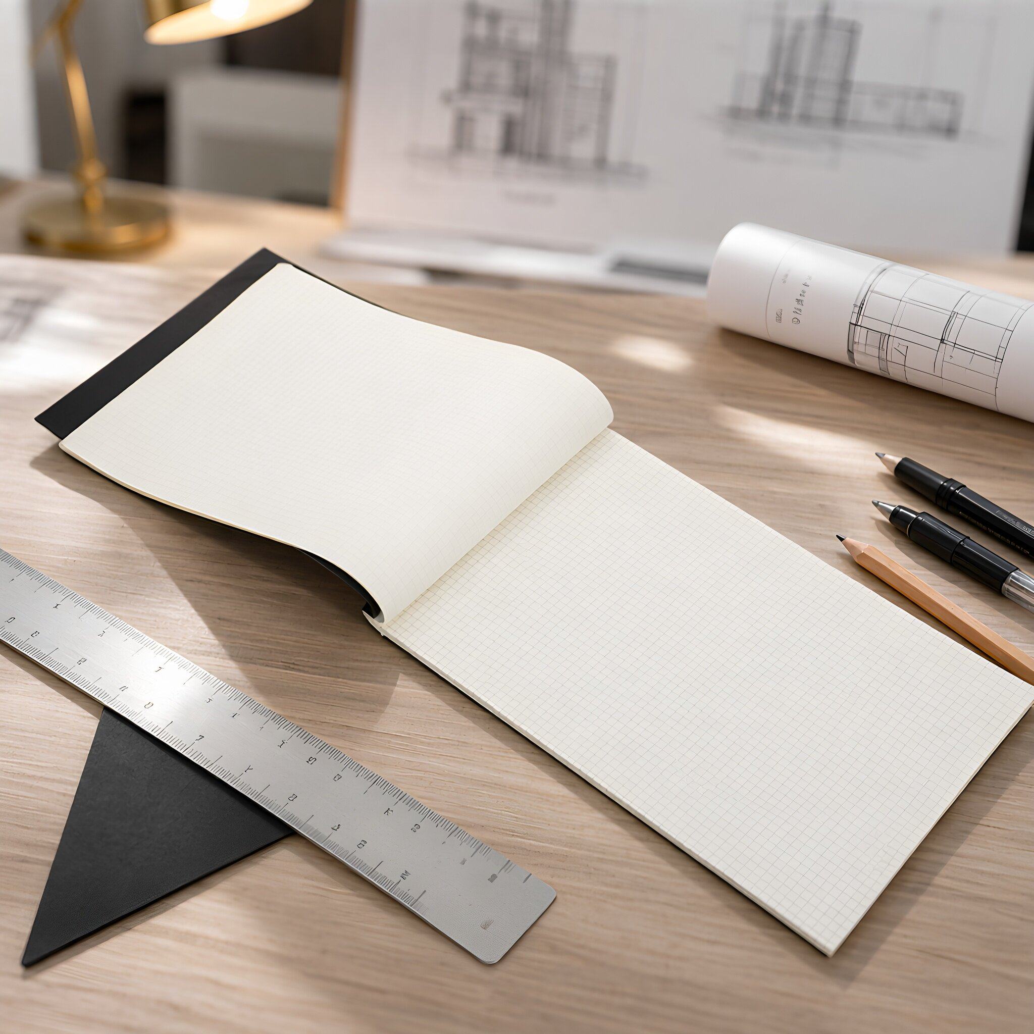 Graph Paper Pad - สมุดกระดาษกราฟมีเส้นบรรทัดสี่เส้น ขนาด A4 จำนวน 80 แผ่น