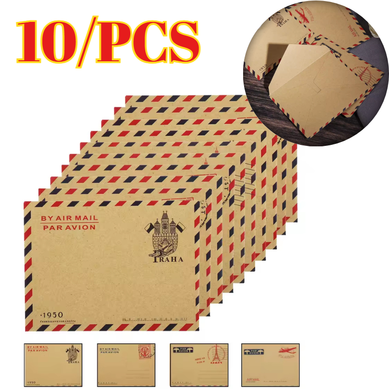 Letter Envelope Kraft - 10 ชิ้น ขนาด 9.7*7.5 ซม. ซองจดหมายสไตล์เรโทรยอดนิยม