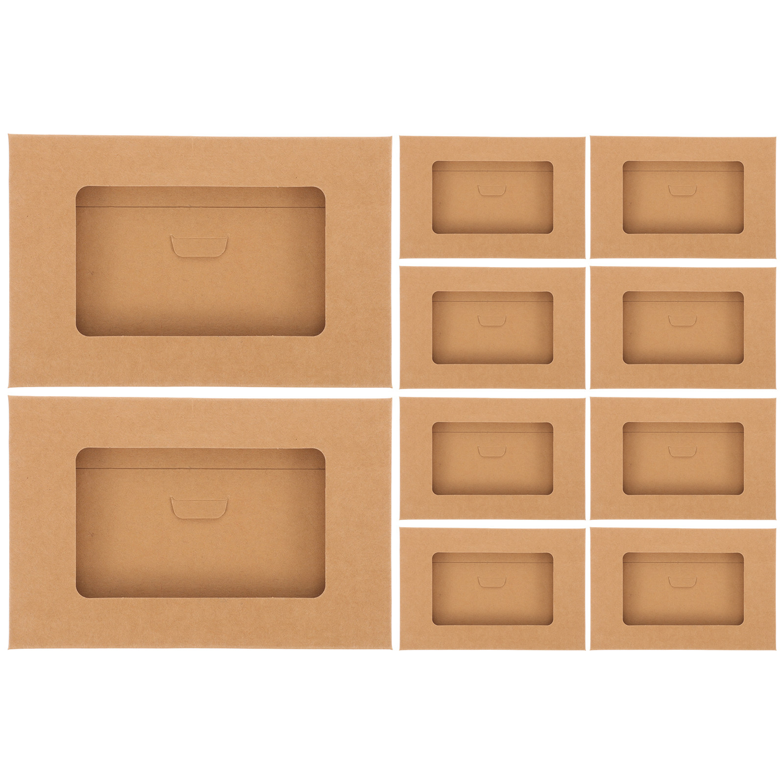 Letter Envelope Kraft - 10 ชิ้น กล่องเก็บโปสการ์ด กล่องเก็บซองจดหมายกระดาษคราฟท์ ดีไซน์หน้าต่างเปิด สำหรับจดหมาย