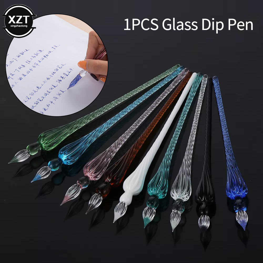 Fountain Pen Ink - 1Pcs ใหม่ Vintage แก้ว Dipping ผู้ถือปากกาลายเซ็นบรรจุหมึก