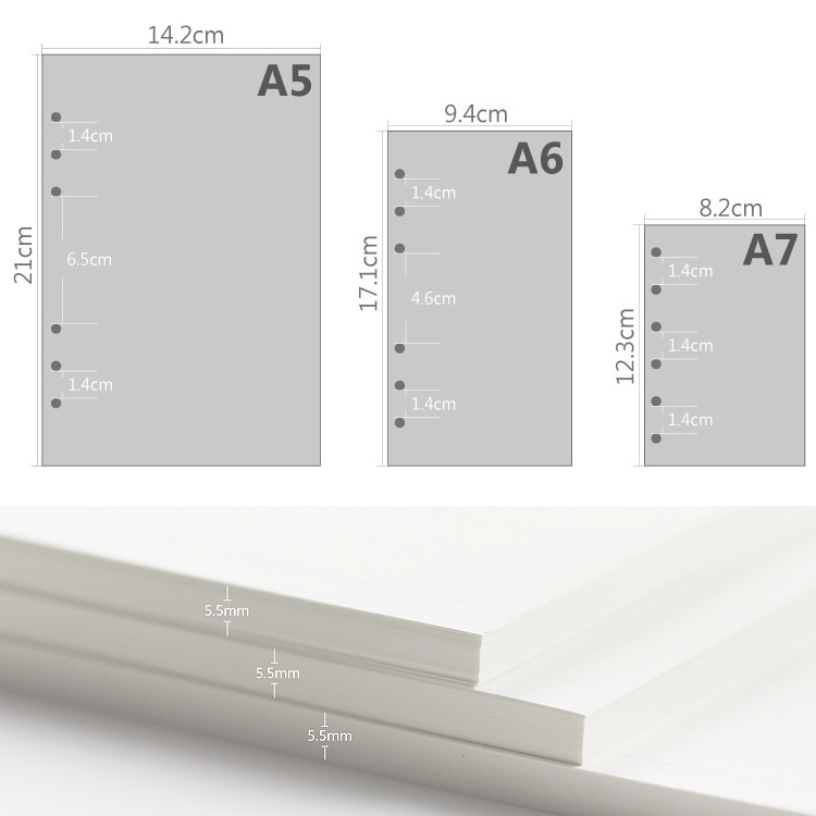 45 แผ่น A5 A6A7 หลวมโน้ตบุ๊คเต - Notebook Dotted A5 บทวิจารณ์และราคา